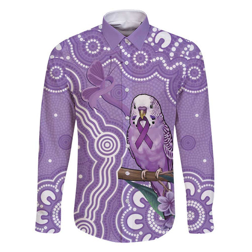 Australia Epilepsy Awareness Family Matching Short Sleeve Bodycon Dress and Hawaiian Shirt Purple Budgerigar Plumeria Aboriginal - Aussie Hoodie