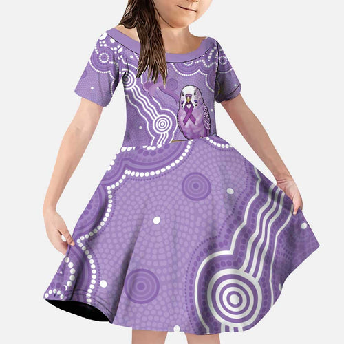 Australia Epilepsy Awareness Family Matching Summer Maxi Dress and Hawaiian Shirt Purple Budgerigar Plumeria Aboriginal - Aussie Hoodie