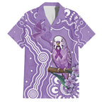 Australia Epilepsy Awareness Family Matching Summer Maxi Dress and Hawaiian Shirt Purple Budgerigar Plumeria Aboriginal - Aussie Hoodie