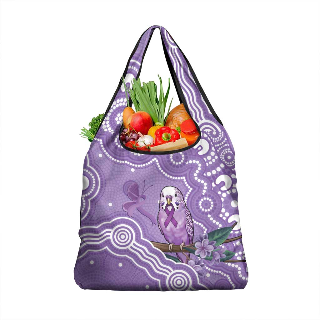 Australia Epilepsy Awareness Grocery Bag Purple Budgerigar Plumeria Aboriginal - Aussie Hoodie
