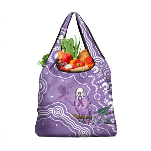 Australia Epilepsy Awareness Grocery Bag Purple Budgerigar Plumeria Aboriginal - Aussie Hoodie
