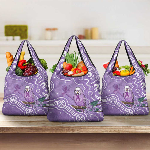 Australia Epilepsy Awareness Grocery Bag Purple Budgerigar Plumeria Aboriginal - Aussie Hoodie