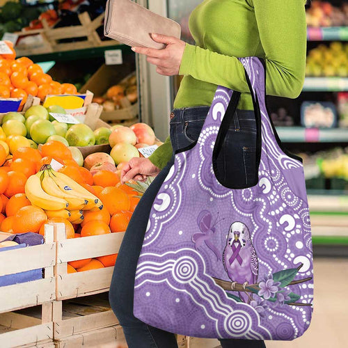 Australia Epilepsy Awareness Grocery Bag Purple Budgerigar Plumeria Aboriginal - Aussie Hoodie