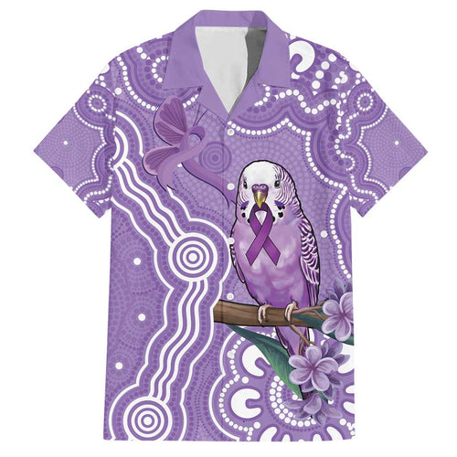 Australia Epilepsy Awareness Hawaiian Shirt Purple Budgerigar Plumeria Aboriginal - Aussie Hoodie
