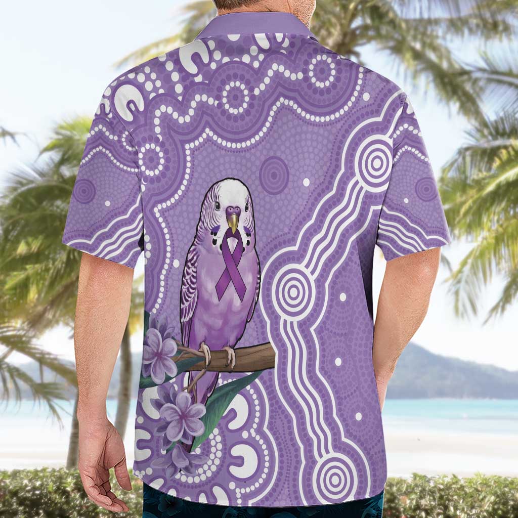 Australia Epilepsy Awareness Hawaiian Shirt Purple Budgerigar Plumeria Aboriginal - Aussie Hoodie