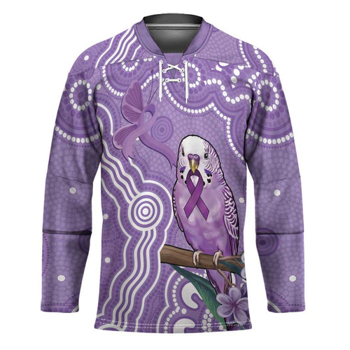 Australia Epilepsy Awareness Hockey Jersey Purple Budgerigar Plumeria Aboriginal - Aussie Hoodie