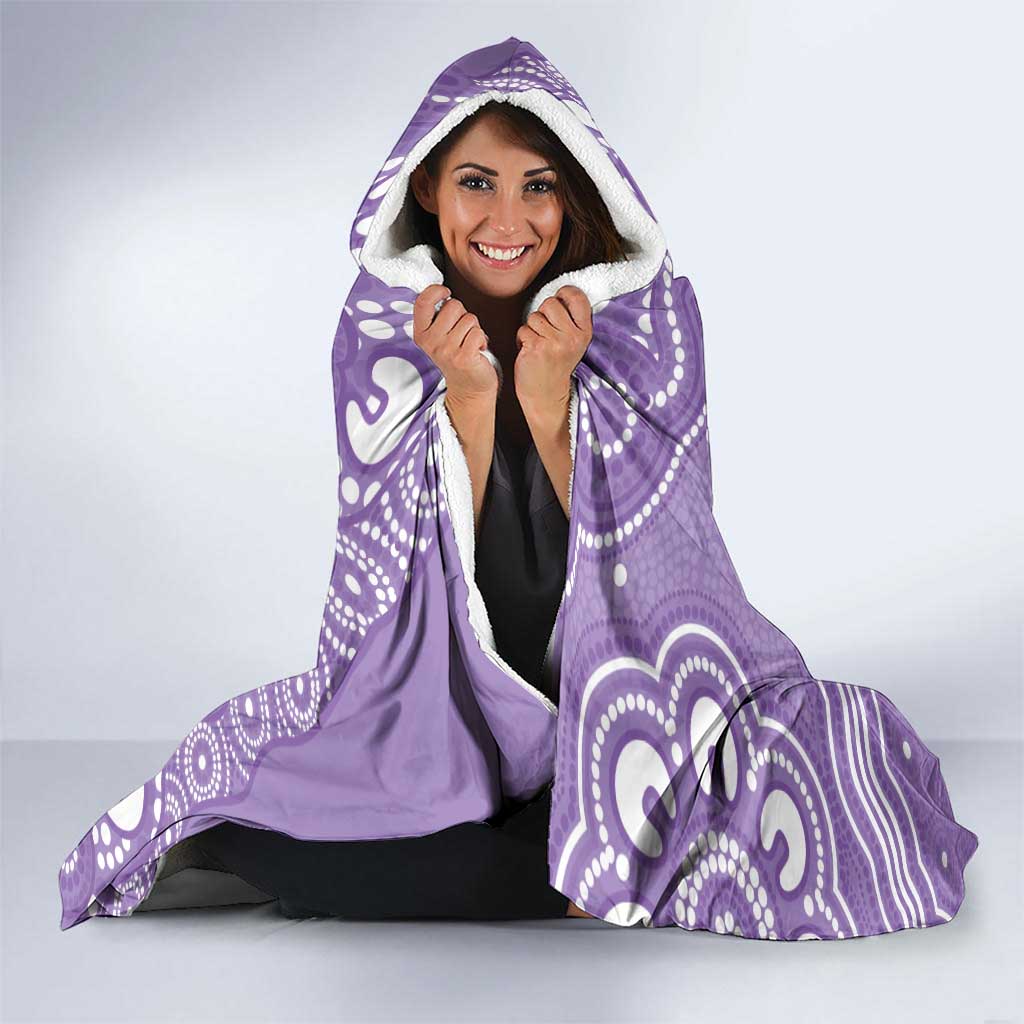 Australia Epilepsy Awareness Hooded Blanket Purple Budgerigar Plumeria Aboriginal - Aussie Hoodie