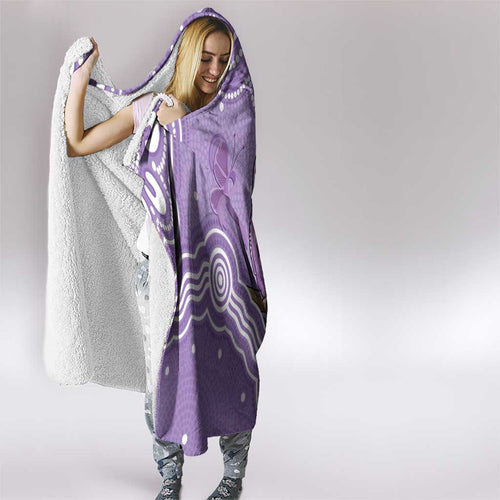 Australia Epilepsy Awareness Hooded Blanket Purple Budgerigar Plumeria Aboriginal - Aussie Hoodie