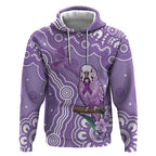 Australia Epilepsy Awareness Hoodie Purple Budgerigar Plumeria Aboriginal - Aussie Hoodie