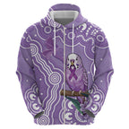 Australia Epilepsy Awareness Hoodie Purple Budgerigar Plumeria Aboriginal - Aussie Hoodie