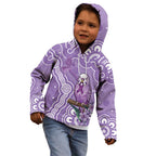 Australia Epilepsy Awareness Kid Hoodie Purple Budgerigar Plumeria Aboriginal - Aussie Hoodie