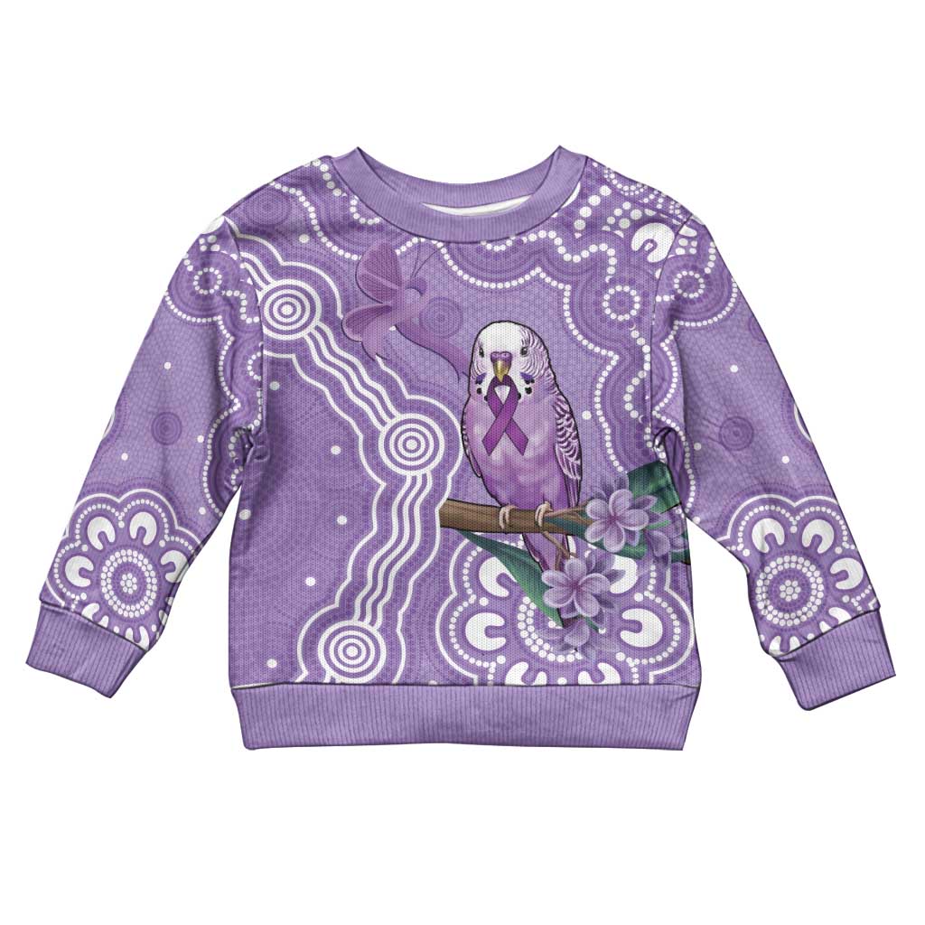 Australia Epilepsy Awareness Kid Ugly Christmas Sweater Purple Budgerigar Plumeria Aboriginal - Aussie Hoodie