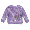 Australia Epilepsy Awareness Kid Ugly Christmas Sweater Purple Budgerigar Plumeria Aboriginal - Aussie Hoodie
