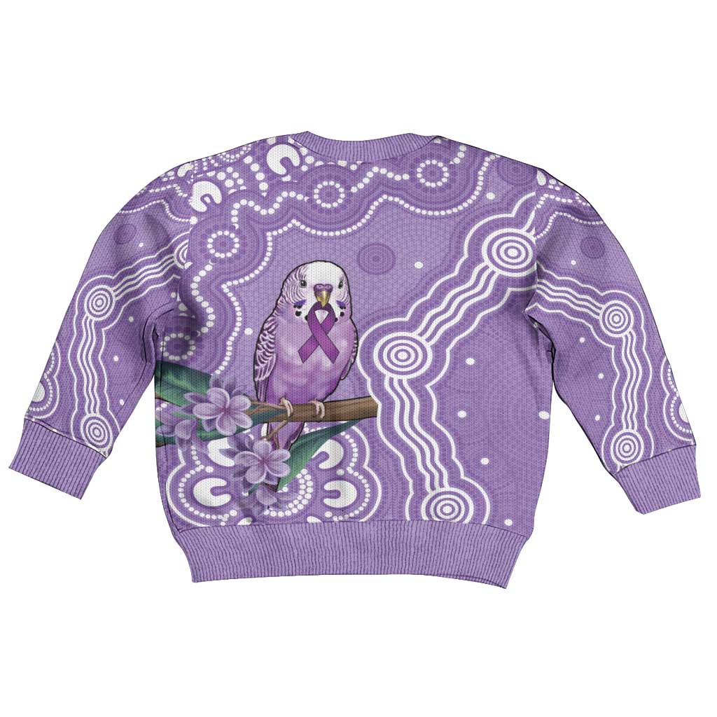 Australia Epilepsy Awareness Kid Ugly Christmas Sweater Purple Budgerigar Plumeria Aboriginal - Aussie Hoodie
