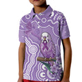 Australia Epilepsy Awareness Kid Polo Shirt Purple Budgerigar Plumeria Aboriginal - Aussie Hoodie