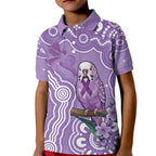 Australia Epilepsy Awareness Kid Polo Shirt Purple Budgerigar Plumeria Aboriginal - Aussie Hoodie