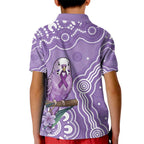 Australia Epilepsy Awareness Kid Polo Shirt Purple Budgerigar Plumeria Aboriginal - Aussie Hoodie