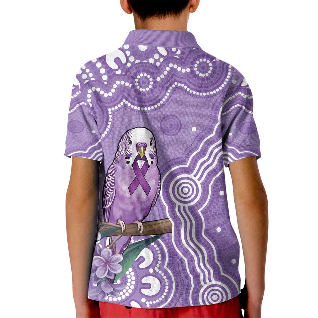 Australia Epilepsy Awareness Kid Polo Shirt Purple Budgerigar Plumeria Aboriginal - Aussie Hoodie