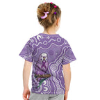 Australia Epilepsy Awareness Kid T Shirt Purple Budgerigar Plumeria Aboriginal - Aussie Hoodie