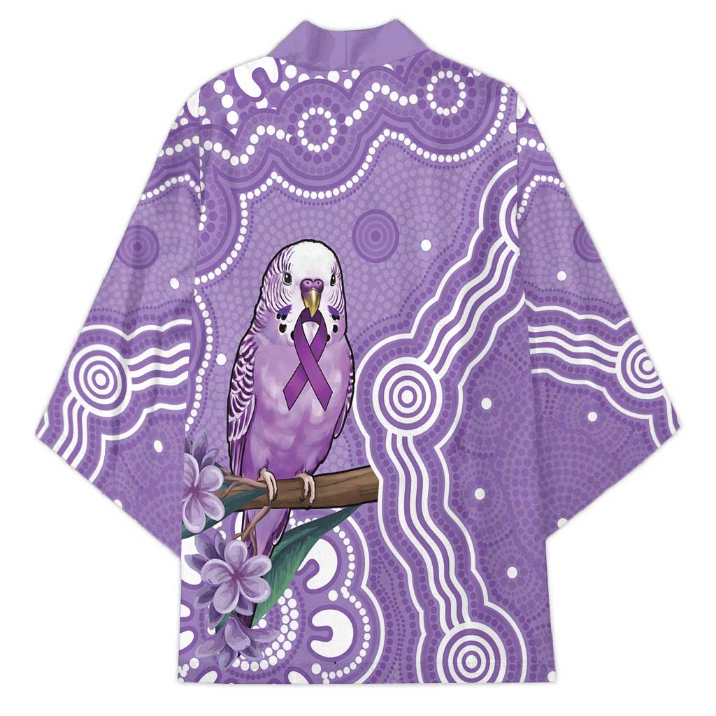 Australia Epilepsy Awareness Kimono Purple Budgerigar Plumeria Aboriginal - Aussie Hoodie