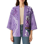 Australia Epilepsy Awareness Kimono Purple Budgerigar Plumeria Aboriginal - Aussie Hoodie