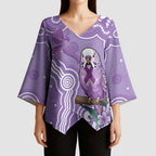 Australia Epilepsy Awareness Kimono Sleeve Blouse Purple Budgerigar Plumeria Aboriginal - Aussie Hoodie