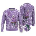Australia Epilepsy Awareness Ugly Christmas Sweater Purple Budgerigar Plumeria Aboriginal - Aussie Hoodie