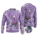 Australia Epilepsy Awareness Ugly Christmas Sweater Purple Budgerigar Plumeria Aboriginal - Aussie Hoodie