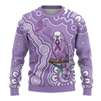 Australia Epilepsy Awareness Ugly Christmas Sweater Purple Budgerigar Plumeria Aboriginal - Aussie Hoodie