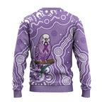 Australia Epilepsy Awareness Ugly Christmas Sweater Purple Budgerigar Plumeria Aboriginal - Aussie Hoodie