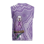 Australia Epilepsy Awareness Christmas Knitted V-Neck Vest Purple Budgerigar Plumeria Aboriginal - Aussie Hoodie