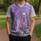 Australia Epilepsy Awareness Christmas Knitted V-Neck Vest Purple Budgerigar Plumeria Aboriginal - Aussie Hoodie