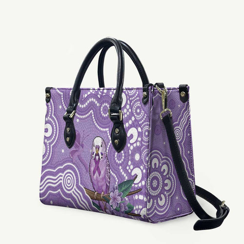 Australia Epilepsy Awareness Leather Bag Purple Budgerigar Plumeria Aboriginal - Aussie Hoodie