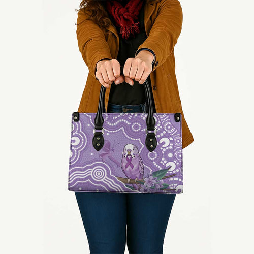Australia Epilepsy Awareness Leather Bag Purple Budgerigar Plumeria Aboriginal - Aussie Hoodie