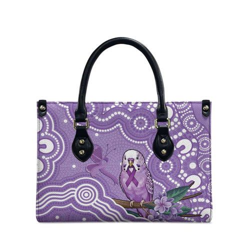 Australia Epilepsy Awareness Leather Bag Purple Budgerigar Plumeria Aboriginal - Aussie Hoodie