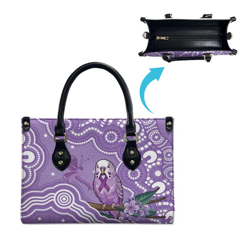 Australia Epilepsy Awareness Leather Bag Purple Budgerigar Plumeria Aboriginal - Aussie Hoodie