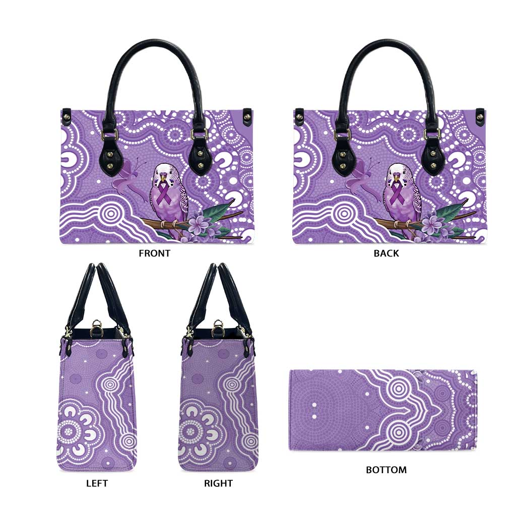 Australia Epilepsy Awareness Leather Bag Purple Budgerigar Plumeria Aboriginal - Aussie Hoodie