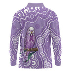 Australia Epilepsy Awareness Long Sleeve Polo Shirt Purple Budgerigar Plumeria Aboriginal - Aussie Hoodie