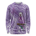 Australia Epilepsy Awareness Long Sleeve Shirt Purple Budgerigar Plumeria Aboriginal - Aussie Hoodie
