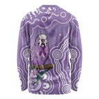 Australia Epilepsy Awareness Long Sleeve Shirt Purple Budgerigar Plumeria Aboriginal - Aussie Hoodie