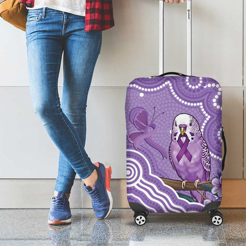 Australia Epilepsy Awareness Luggage Cover Purple Budgerigar Plumeria Aboriginal - Aussie Hoodie