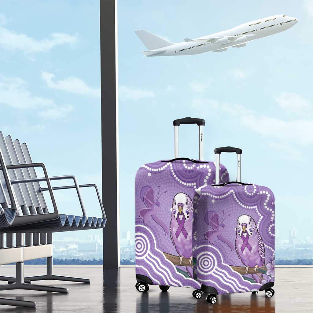 Australia Epilepsy Awareness Luggage Cover Purple Budgerigar Plumeria Aboriginal - Aussie Hoodie