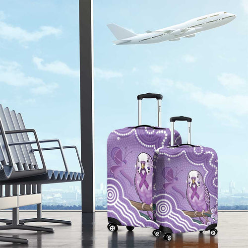 Australia Epilepsy Awareness Luggage Cover Purple Budgerigar Plumeria Aboriginal - Aussie Hoodie