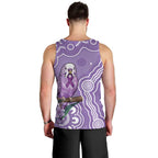 Australia Epilepsy Awareness Men Tank Top Purple Budgerigar Plumeria Aboriginal - Aussie Hoodie
