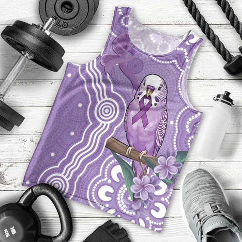 Australia Epilepsy Awareness Men Tank Top Purple Budgerigar Plumeria Aboriginal - Aussie Hoodie