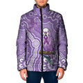 Australia Epilepsy Awareness Padded Jacket Purple Budgerigar Plumeria Aboriginal - Aussie Hoodie