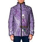 Australia Epilepsy Awareness Padded Jacket Purple Budgerigar Plumeria Aboriginal - Aussie Hoodie