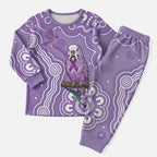 Australia Epilepsy Awareness Christmas Pajama Set Purple Budgerigar Plumeria Aboriginal - Aussie Hoodie