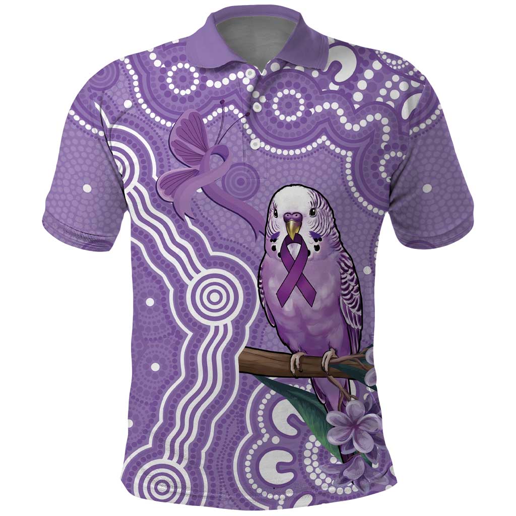 Australia Epilepsy Awareness Polo Shirt Purple Budgerigar Plumeria Aboriginal - Aussie Hoodie
