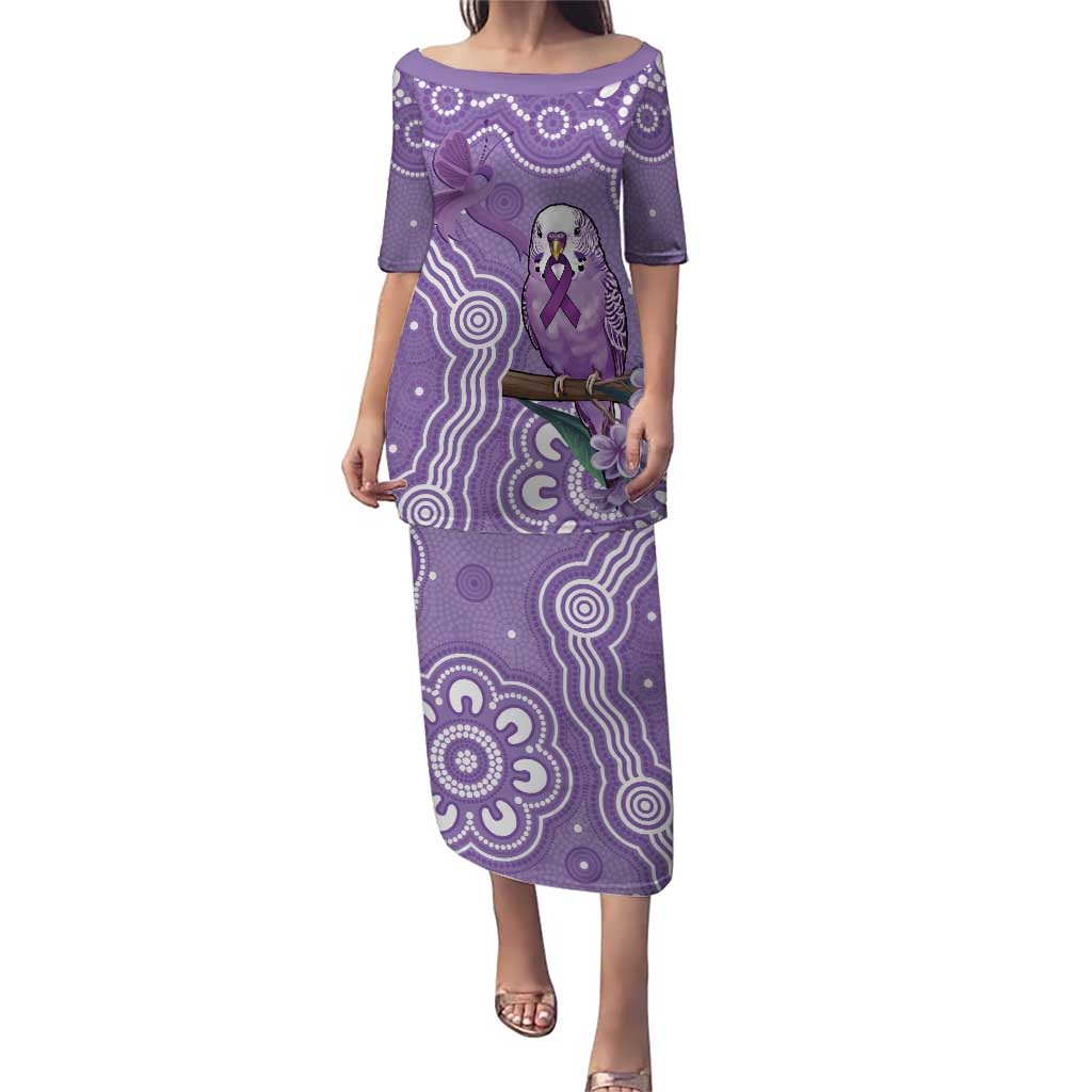 Australia Epilepsy Awareness Puletasi Purple Budgerigar Plumeria Aboriginal - Aussie Hoodie